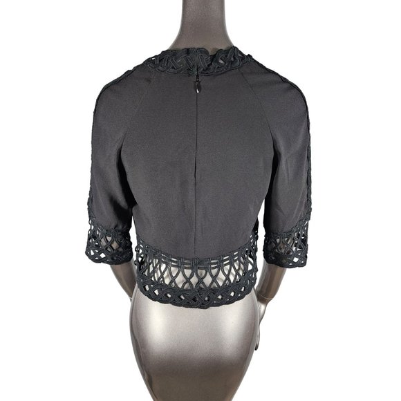 Jonathan Simkhai Black Cutout Crochet Blouse Top Small - Picture 5 of 7